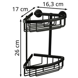 Produktbild für Duschablage Tesa Aluxx Black 40507, schwarz matt