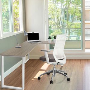 Produktbild für Schreibtisch hJh-OFFICE Workspace basic I 830083, grau / weiß