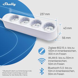 Produktbild für Steckdosenleiste Shelly Power Strip Gen4, mit 1,5m Kabel