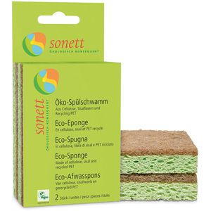 Sonett Spülschwamm Öko-Spülschwamm, DE6050, mit Scheuerseite, 2 Stück , 2 Stück