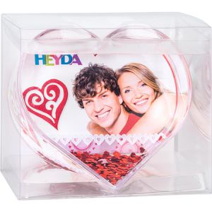 Produktbild für Schneekugel Heyda 204888403, Herzform, Kunststoff, mit Glitzer