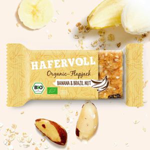 Produktbild für Müsliriegel Hafervoll Organic-Flapjack Banana &amp; Brazil Nut BIO