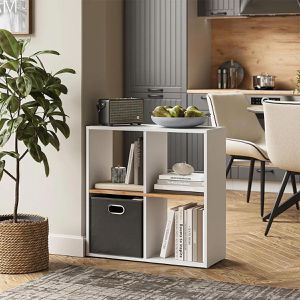 Produktbild für Bücherregal Vicco Tetra, weiß / eiche