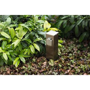 Produktbild für Gartensteckdose Heitronic Bangkok, silber, anschraubbar