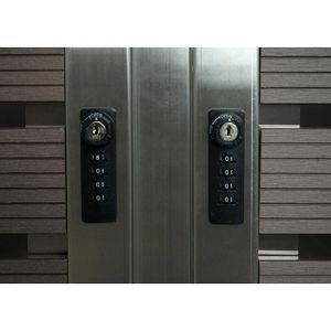 Produktbild für Mülltonnenbox Mendler HWC-K14, WPC/Edelstahl