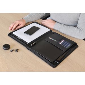 Produktbild für Schreibmappe DESQ 3690 Business Classy, schwarz, Echt Leder