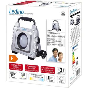 Produktbild für Baustrahler Ledino Kalkum, LED, Netzbetrieb mit 3 m Kabel