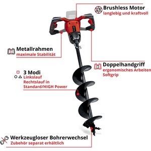 Produktbild für Erdbohrer Einhell-Professional GP-EA 18/150 Li BL-Solo, Akku