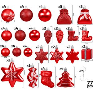 Produktbild für Weihnachtskugeln BRUBAKER 807705, rot