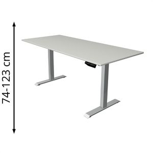 Schreibtisch Kerkmann Move 1, lichtgrau / silber