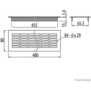 Produktbild für Lüftungsgitter SO-TECH 125362, weiß, Aluminium