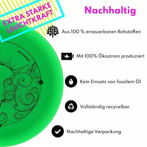 Produktbild für Wurfscheibe eurodisc Ultimate Organic SUPERGlow, weiß/blau