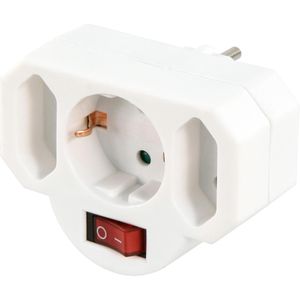 Produktbild für Steckdosenadapter Böttcher-AG weiß, mit Schalter