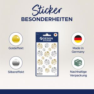 Produktbild für Sticker Zweckform Z-Design 51059, Gold-Silber