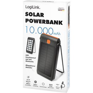 Produktbild für Powerbank LogiLink Solar PA0273, 10000mAh