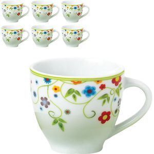 Van-Well Kaffeetassen Vario Flower, 200ml, Porzellan, 6 Stück , 6 Stück