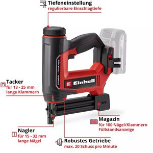 Produktbild für Elektrotacker Einhell TE-CN 18/32 Li - Solo, 4257800