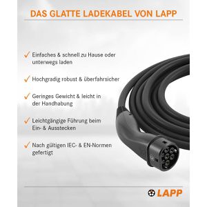 Produktbild für Elektroauto-Ladekabel Lapp Gen 2, IP55, 7 m