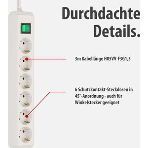 Produktbild für Steckdosenleiste Brennenstuhl Eco-Line, 3m Kabel