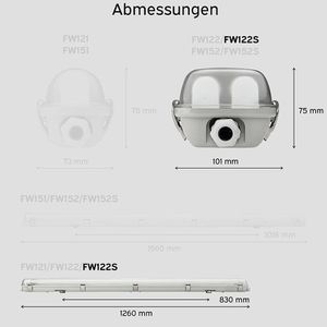 Produktbild für Feuchtraumleuchte LEDmaxx IP65, LED mit 36 Watt