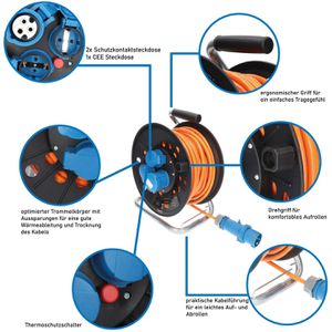 Produktbild für Kabeltrommel Kalle-das-Kabel Camping H07BQ-F, 25m