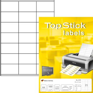 Universaletiketten TopStick labels, 8707, weiß