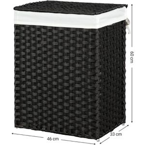 Produktbild für Wäschekorb Songmics LCB51BK, schwarz, mit Deckel