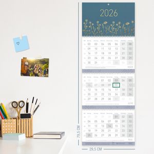Produktbild für 3-Monatskalender Häfft 9994-0, Fine Flowers, Ferienübersicht