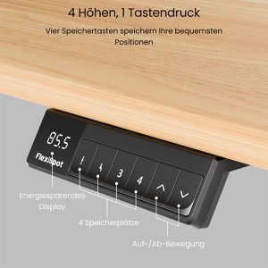 Produktbild für Schreibtisch FlexiSpot E5W, ahorn / weiß