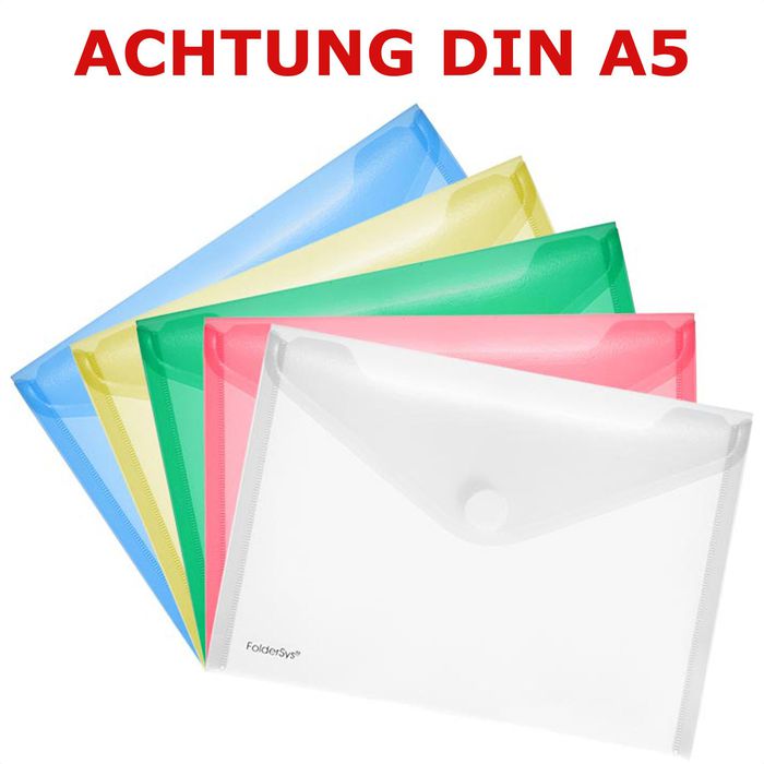 EXXO 10x Dokumententaschen A7 Quer - Transparent Mit Klettverschluss 120x85mm