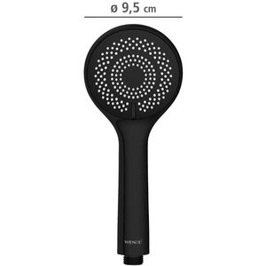Produktbild für Handbrause Wenko Watersaving, schwarz matt