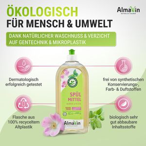 Produktbild für Spülmittel AlmaWin Wildrose Melisse, Konzentrat