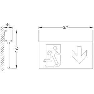 Produktbild für Notbeleuchtung b-lite L-LUX, Fluchtwegleuchte, LED mit Akku