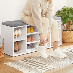 Produktbild für Schuhbank Vasagle LHS10WT, weiß, aus Holz