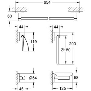 Produktbild für Badaccessoires-Set GROHE Essentials 40344001, Bad-Set 5 in 1