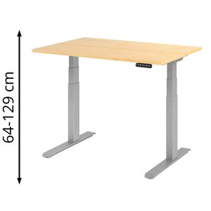 Produktbild für Schreibtisch Hammerbacher XDKB 12, ahorn / silber