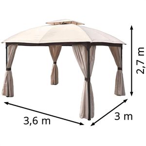 Produktbild für Pavillon Garden-Pleasure PIRES, 507172, beige