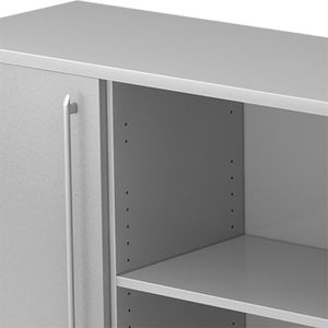 Produktbild für Sideboard Hammerbacher SB2T, aus Holz, silber / lichtgrau