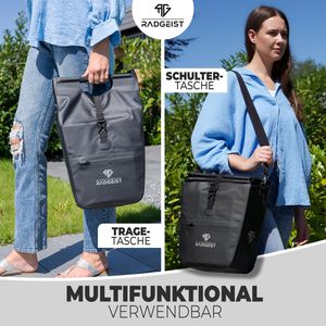 Produktbild für Gepäckträgertasche Radgeist SB-BL-14, schwarz, 28 Liter