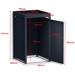 Produktbild für Mülltonnenbox Metzler MMB-2-3X, Metall