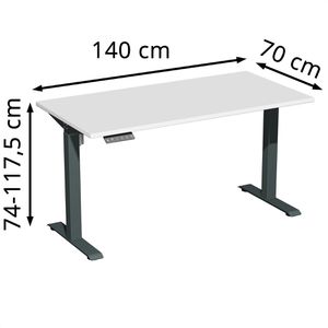 Produktbild für Schreibtisch Geramöbel Elevate Home, lichtgrau / anthrazit