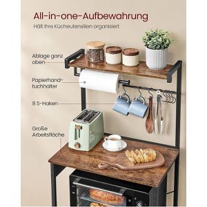 Produktbild für Küchenregal Vasagle KKS014K02, vintage braun