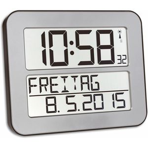 Wanduhr TFA 60.4512.54 Timeline, Kunststoff, digital, Funkuhr