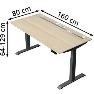 Produktbild für Schreibtisch Kerkmann Move boost 4, ahorn / anthrazit