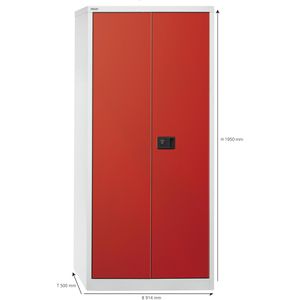 Produktbild für Werkzeugschrank Bisley HC782S4G, aus Metall, grau / rot