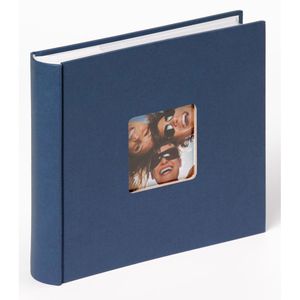 walther-design Fotoalbum ME-110-L Fun, Memoalbum, 24 x 22 cm, 100 weiße Seiten für 200 Fotos, blau
