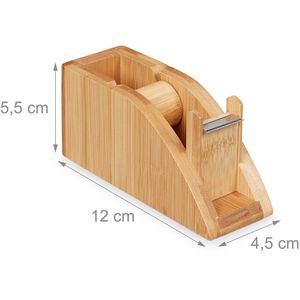 Produktbild für Klebebandabroller Relaxdays 10024619 Bambus, braun