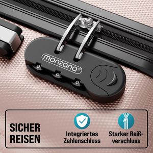 Produktbild für Koffer Monzana rose, 4-teilig + Zubehör