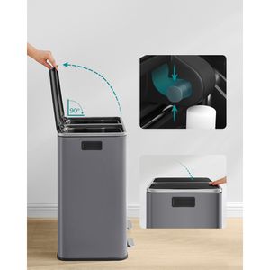 Produktbild für Mülleimer Songmics LTB060G01, schiefergrau