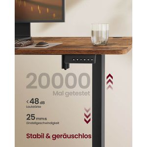 Produktbild für Schreibtisch Vasagle LSD138K01, braun / schwarz